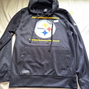 New Era NFL Pittsburgh Steelers Training Hoodie Mens Small Black Pullover
